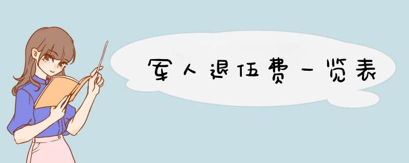 军人退伍费一览表