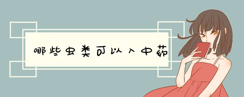 哪些虫类可以入中药,第1张