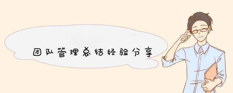 团队管理总结经验分享