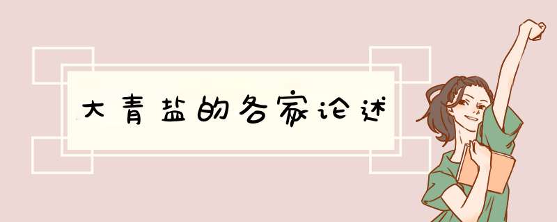 大青盐的各家论述,第1张