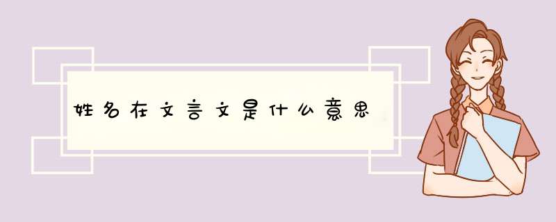 姓名在文言文是什么意思,第1张