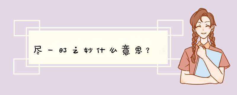 尽一时之妙什么意思？,第1张
