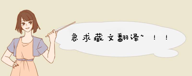 急求藏文翻译~！！