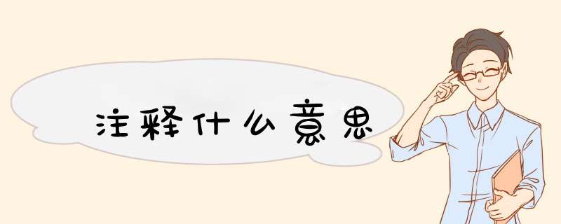 注释什么意思,第1张