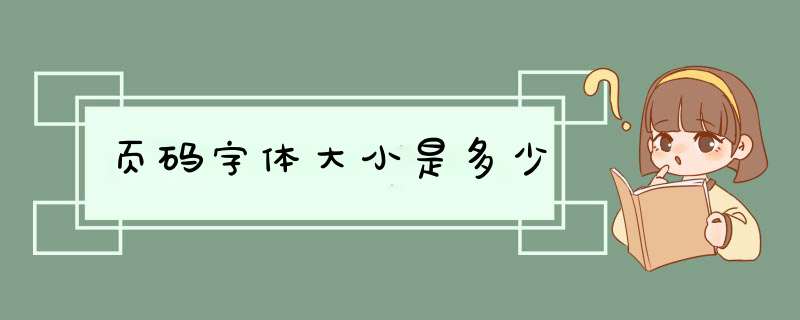页码字体大小是多少,第1张