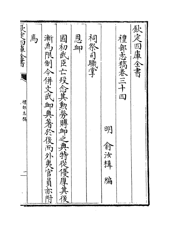 413-礼部志稿卷三十四~卷三十六 (明)俞汝楫_第2页