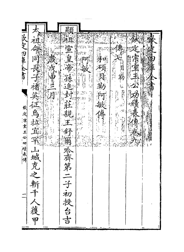 17593-钦定宗室王公功绩表传卷九~卷十 (清)作者未详.pdf_第2页