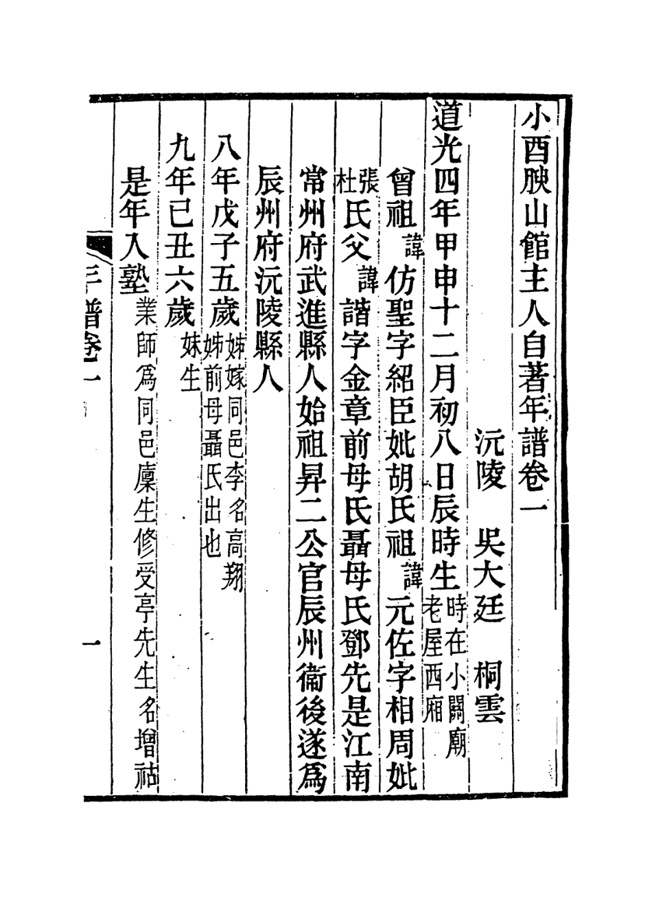 114390-小酉腴山館主人自著年譜一_吳大廷編 .pdf_第2页