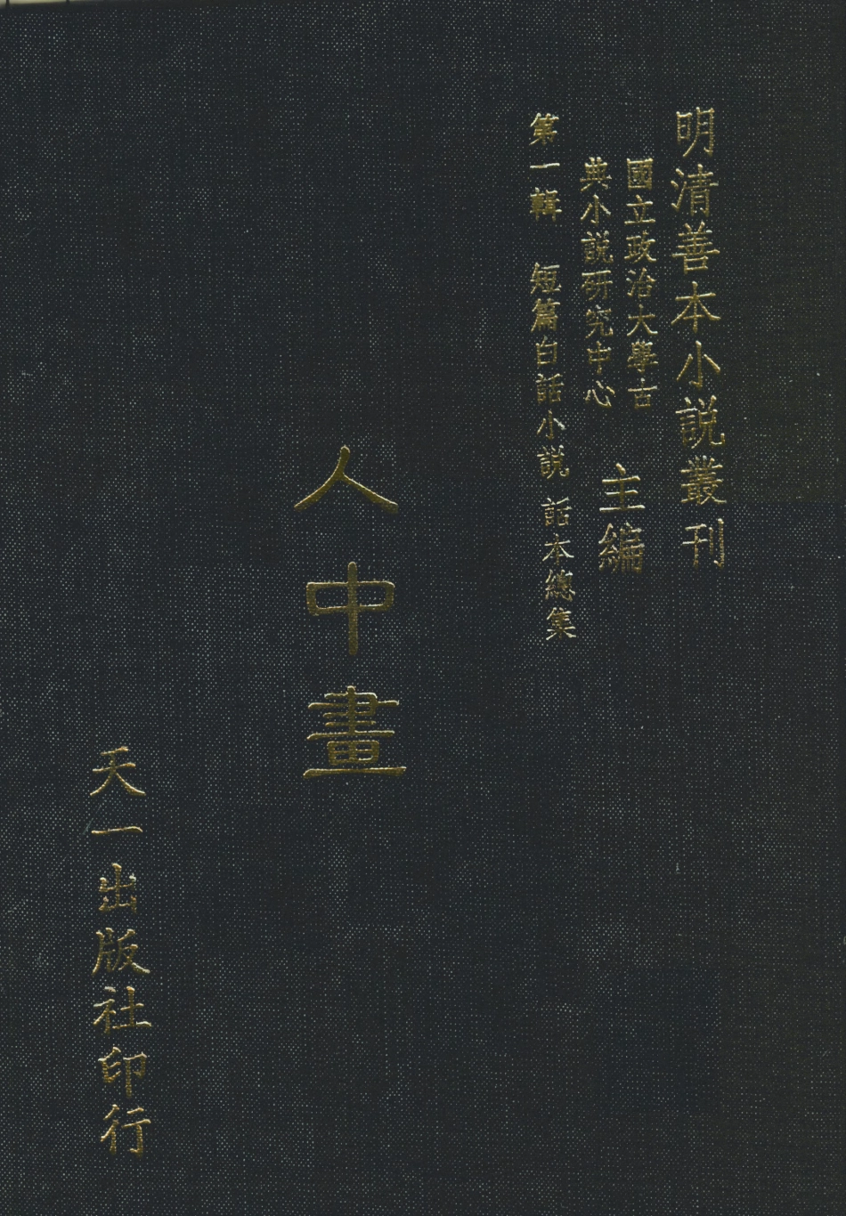 107965-人中畫_國立政治大學古典小說研究中心天一出版社 .pdf_第1页